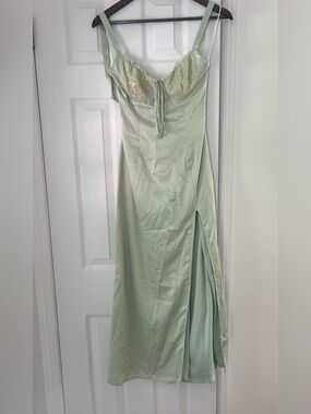 ThatsSoFetch Sorrento Satin Maxi Dress - Sage